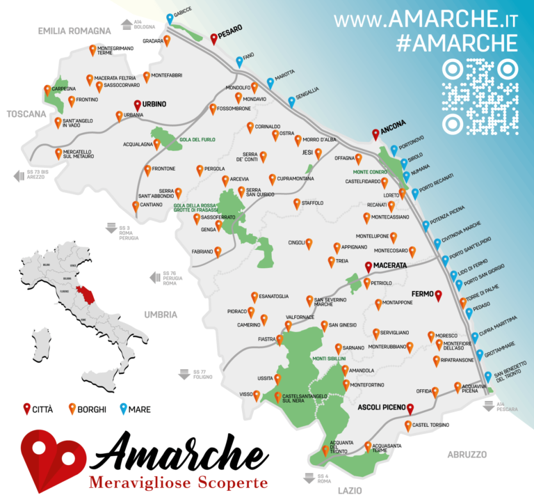 Cartine Delle Marche Mappe Delle Attrazioni Delle Marche